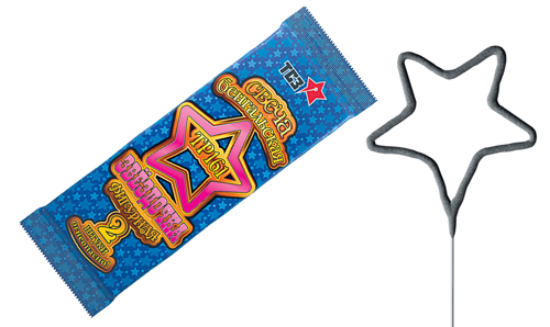  Бенгальские свечи фигурные 2 шт "Звездочка"  в Магадане